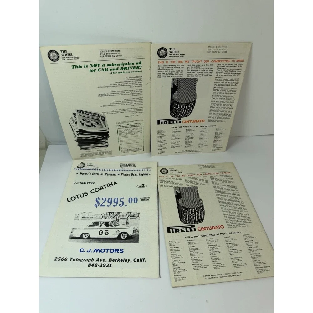 The Wheel San Francisco Sports Car Club Of America Magazine Lot Of 13 1960s READ